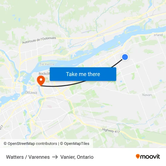 Watters / Varennes to Vanier, Ontario map