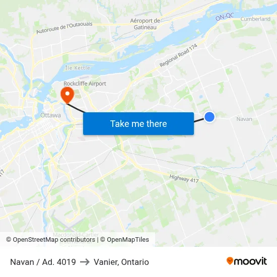 Navan / Ad. 4019 to Vanier, Ontario map