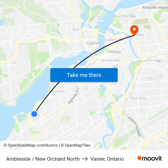 Ambleside / New Orchard North to Vanier, Ontario map