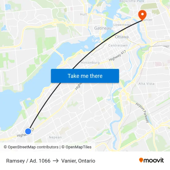 Ramsey / Ad. 1066 to Vanier, Ontario map