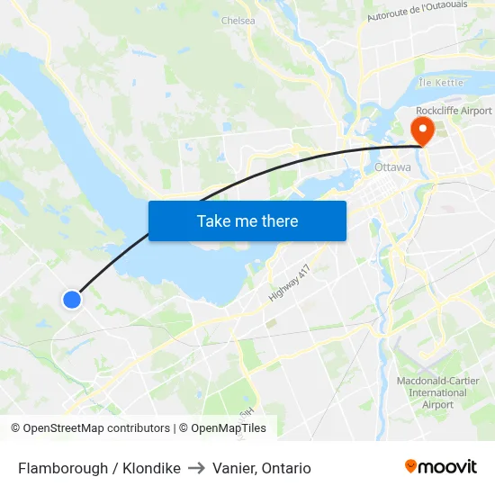 Flamborough / Klondike to Vanier, Ontario map