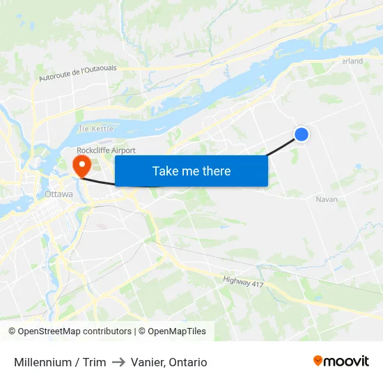 Millennium / Trim to Vanier, Ontario map