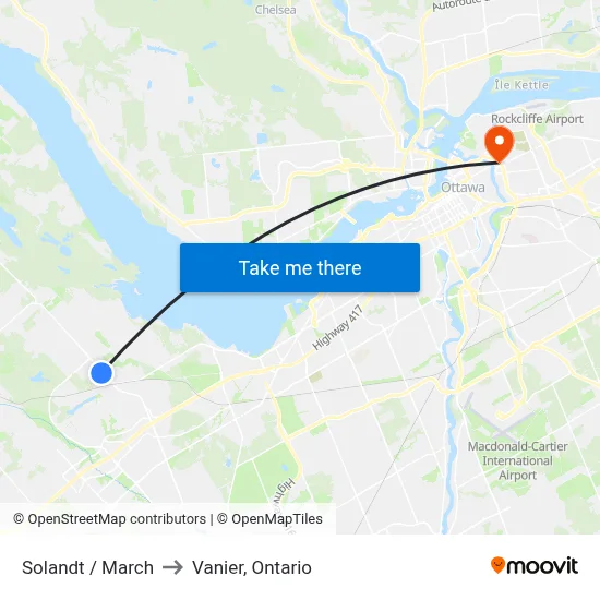 Solandt / March to Vanier, Ontario map