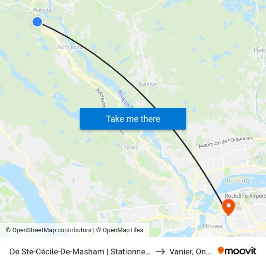 De Ste-Cécile-De-Masham | Stationnement P17 to Vanier, Ontario map