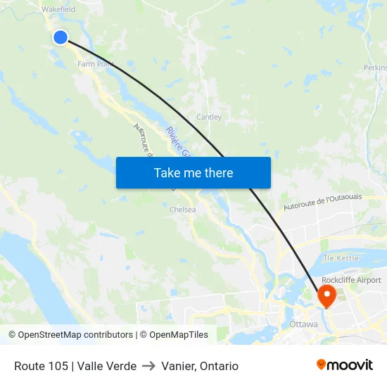 Route 105 | Valle Verde to Vanier, Ontario map