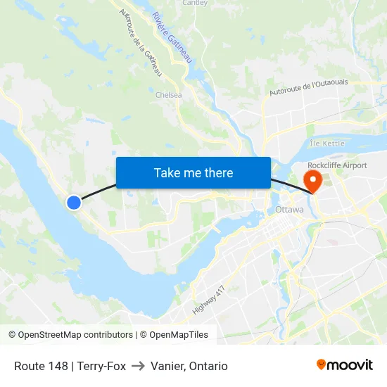 Route 148 | Terry-Fox to Vanier, Ontario map