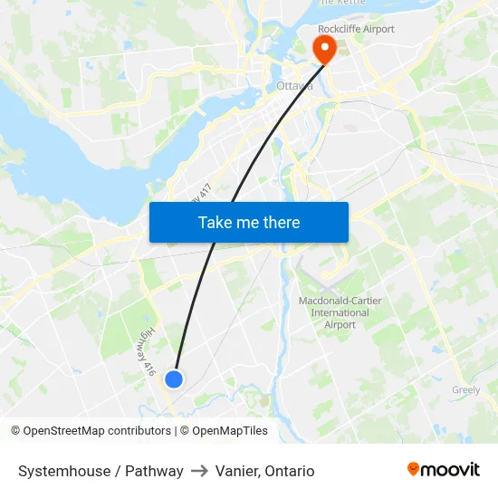 Systemhouse / Pathway to Vanier, Ontario map