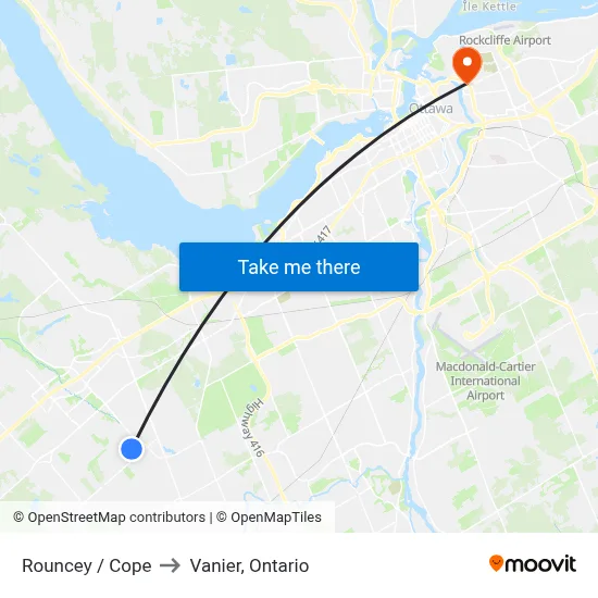 Rouncey / Cope to Vanier, Ontario map