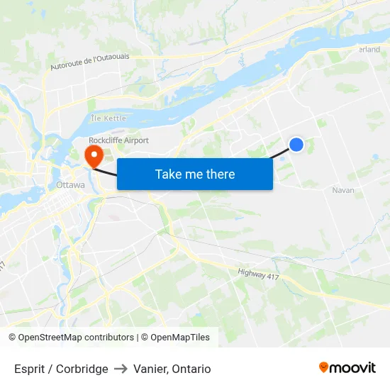 Esprit / Corbridge to Vanier, Ontario map
