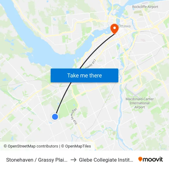 Stonehaven / Grassy Plains to Glebe Collegiate Institute map