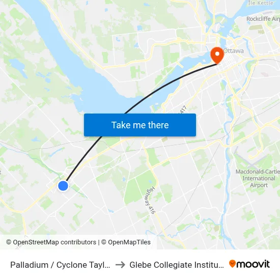 Palladium / Cyclone Taylor to Glebe Collegiate Institute map