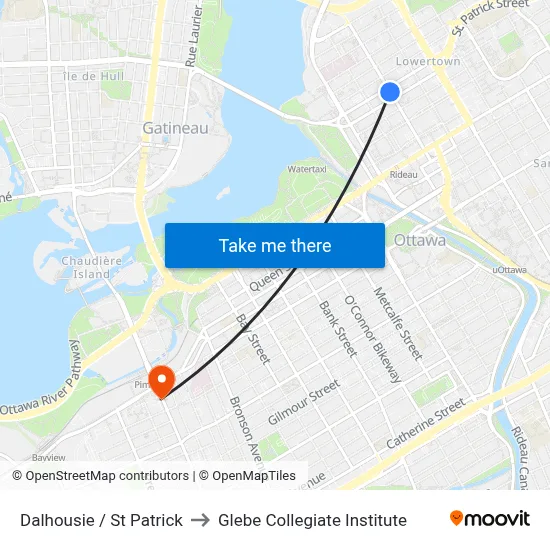 Dalhousie / St Patrick to Glebe Collegiate Institute map