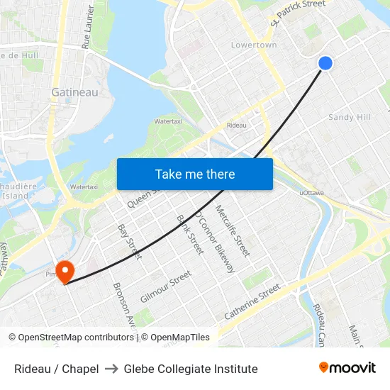 Rideau / Chapel to Glebe Collegiate Institute map