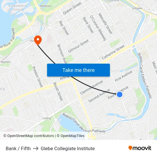 Bank / Fifth to Glebe Collegiate Institute map