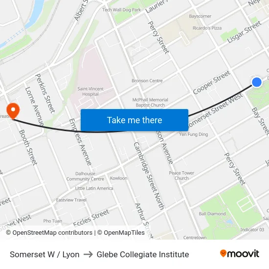Somerset W / Lyon to Glebe Collegiate Institute map