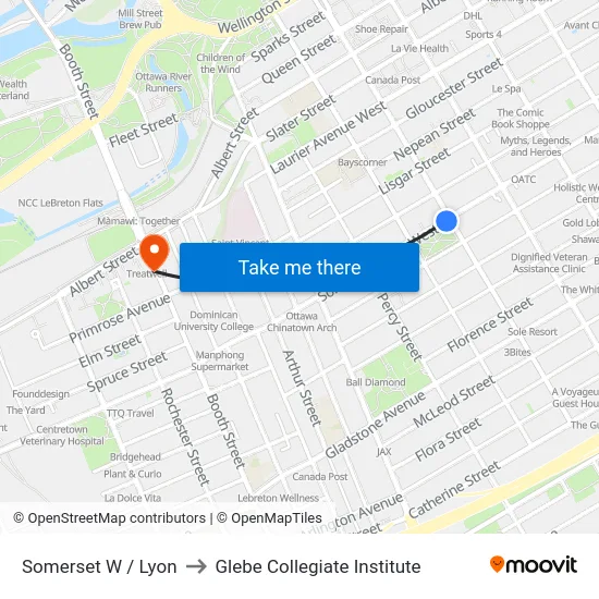 Somerset W / Lyon to Glebe Collegiate Institute map