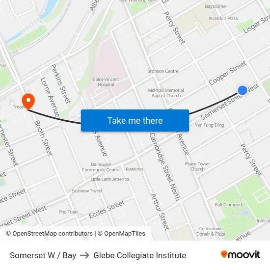 Somerset W / Bay to Glebe Collegiate Institute map
