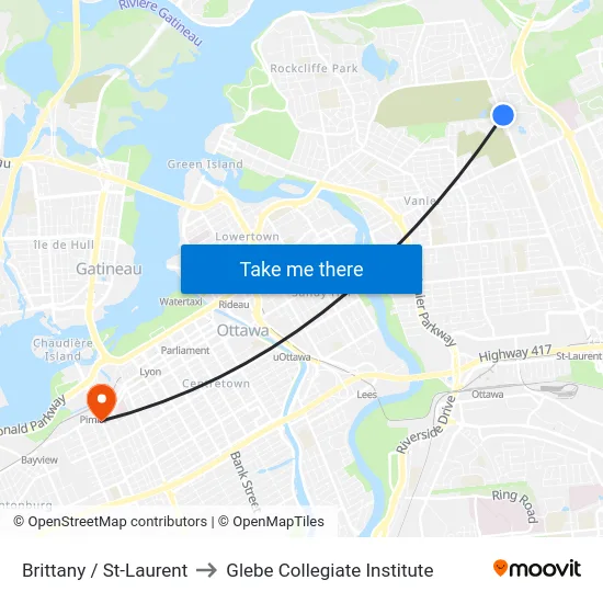 Brittany / St-Laurent to Glebe Collegiate Institute map