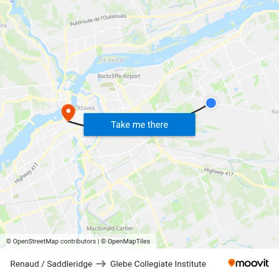Renaud / Saddleridge to Glebe Collegiate Institute map