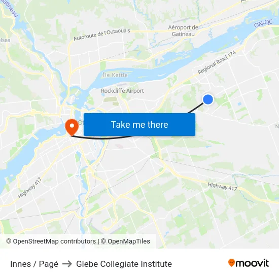 Innes / Pagé to Glebe Collegiate Institute map