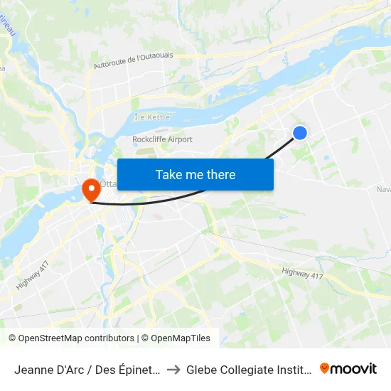 Jeanne D'Arc / Des Épinettes to Glebe Collegiate Institute map