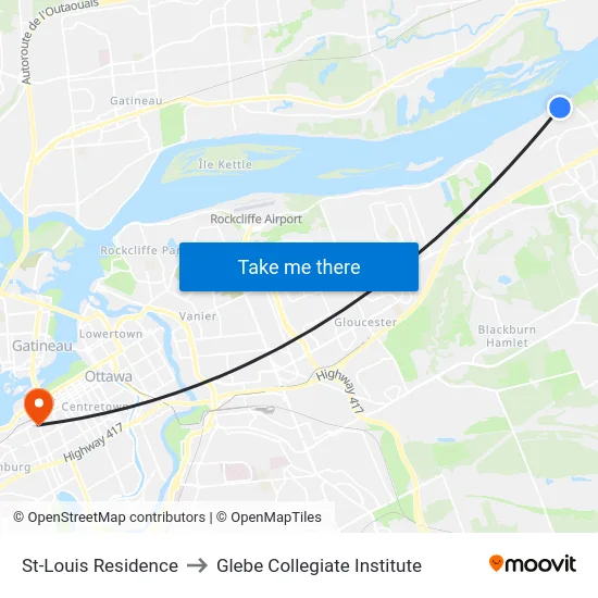 St-Louis Residence to Glebe Collegiate Institute map