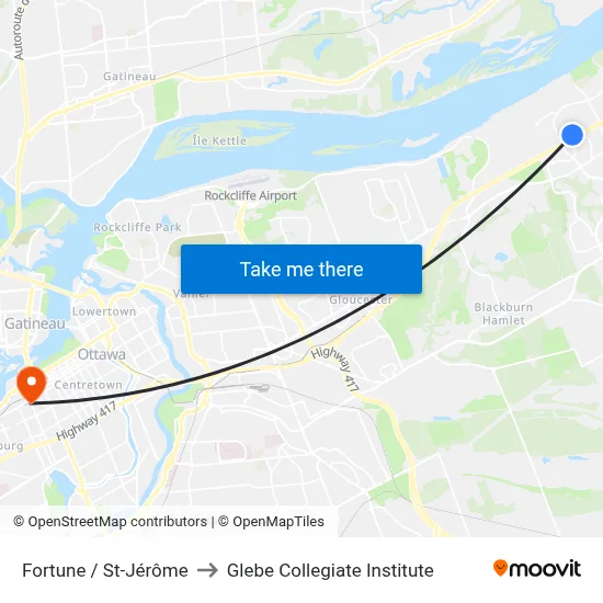 Fortune / St-Jérôme to Glebe Collegiate Institute map
