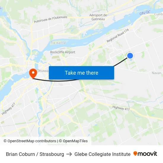 Brian Coburn / Strasbourg to Glebe Collegiate Institute map