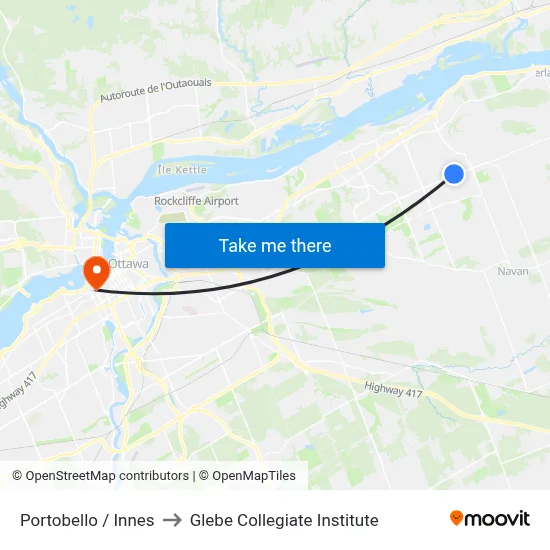 Portobello / Innes to Glebe Collegiate Institute map