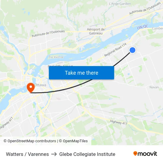 Watters / Varennes to Glebe Collegiate Institute map