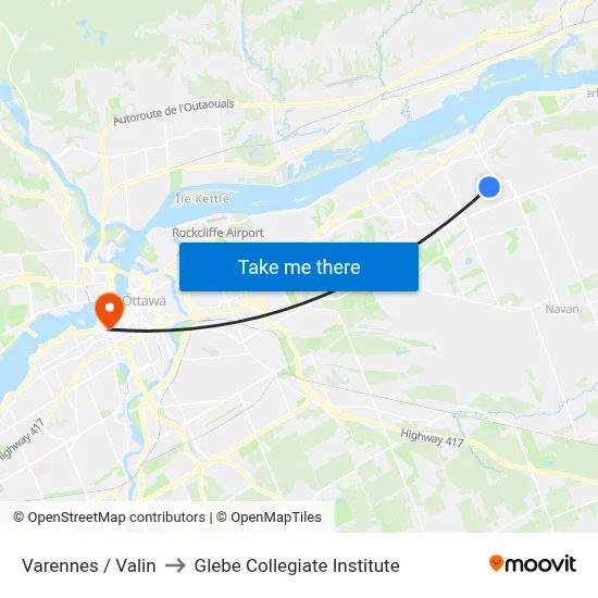 Varennes / Valin to Glebe Collegiate Institute map