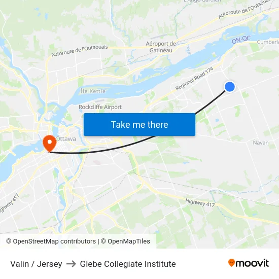 Valin / Jersey to Glebe Collegiate Institute map