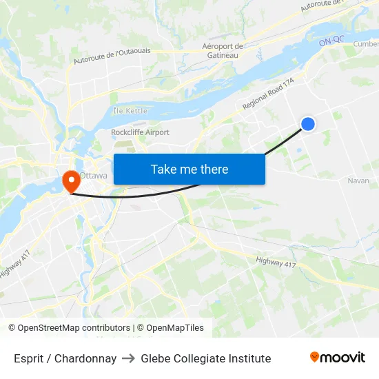 Esprit / Chardonnay to Glebe Collegiate Institute map