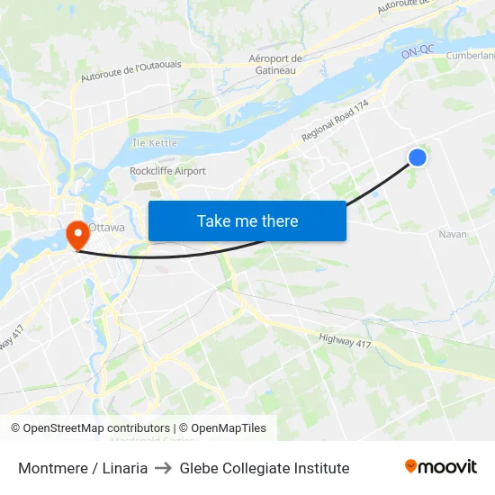 Montmere / Linaria to Glebe Collegiate Institute map