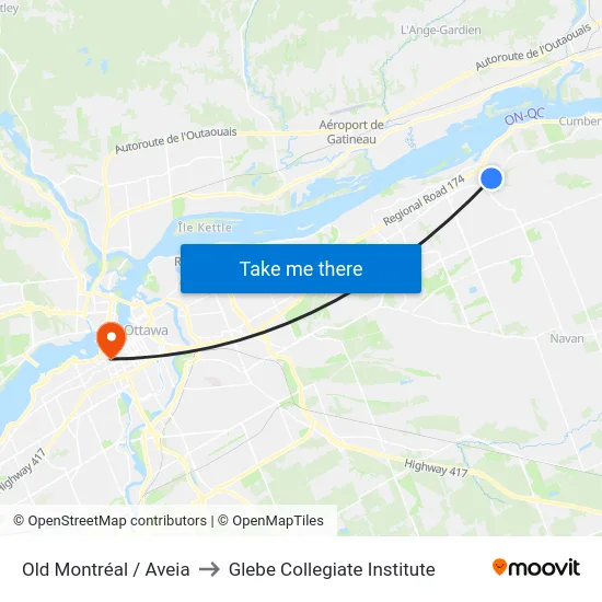 Old Montréal / Aveia to Glebe Collegiate Institute map
