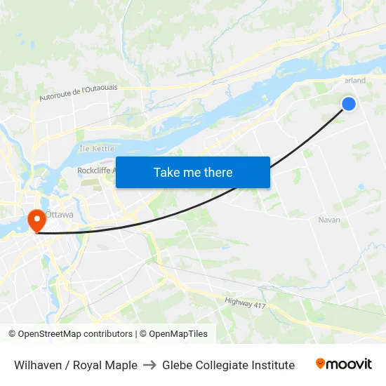 Wilhaven / Royal Maple to Glebe Collegiate Institute map