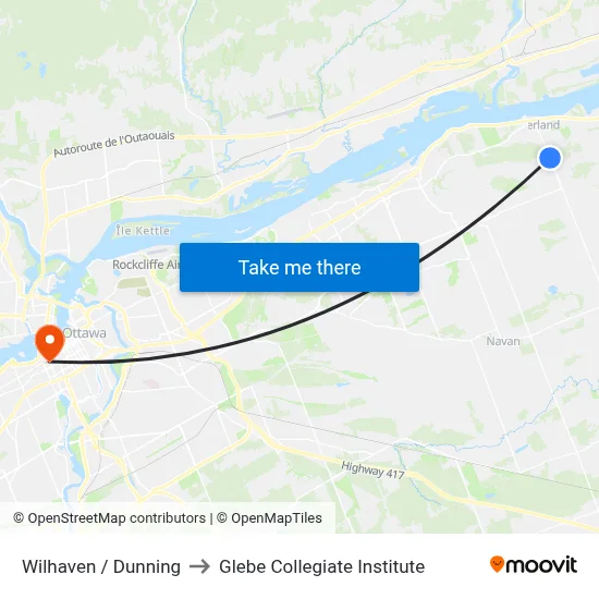 Wilhaven / Dunning to Glebe Collegiate Institute map