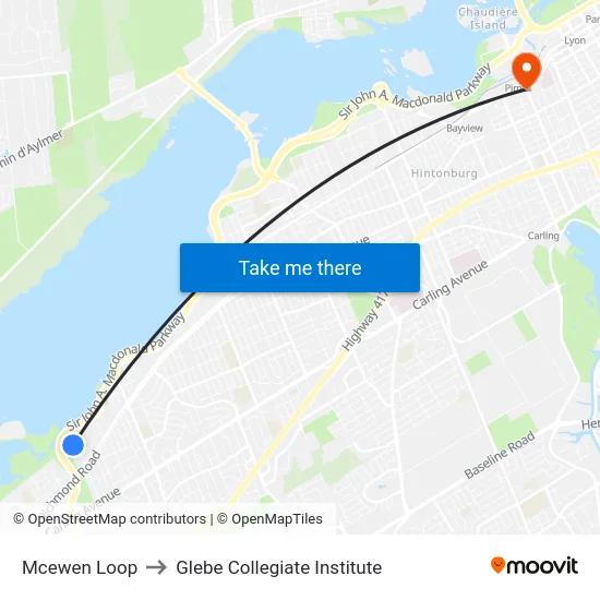 Mcewen Loop to Glebe Collegiate Institute map