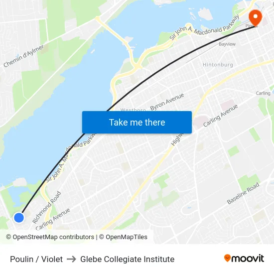 Poulin / Violet to Glebe Collegiate Institute map