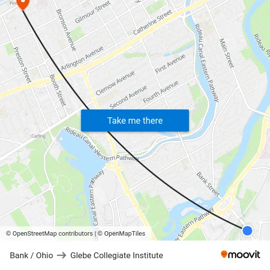 Bank / Ohio to Glebe Collegiate Institute map