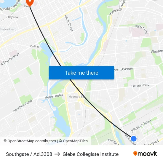 Southgate / Ad.3308 to Glebe Collegiate Institute map