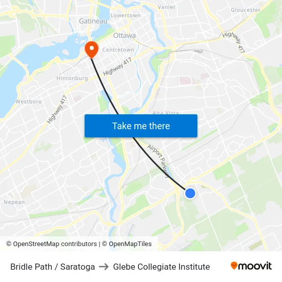 Bridle Path / Saratoga to Glebe Collegiate Institute map