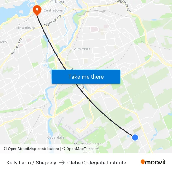 Kelly Farm / Shepody to Glebe Collegiate Institute map