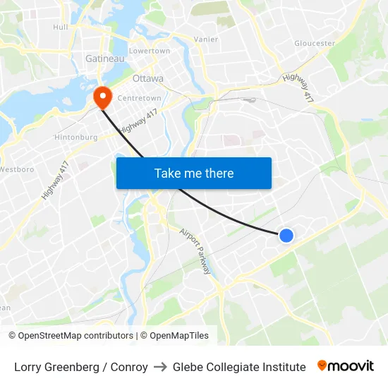 Lorry Greenberg / Conroy to Glebe Collegiate Institute map