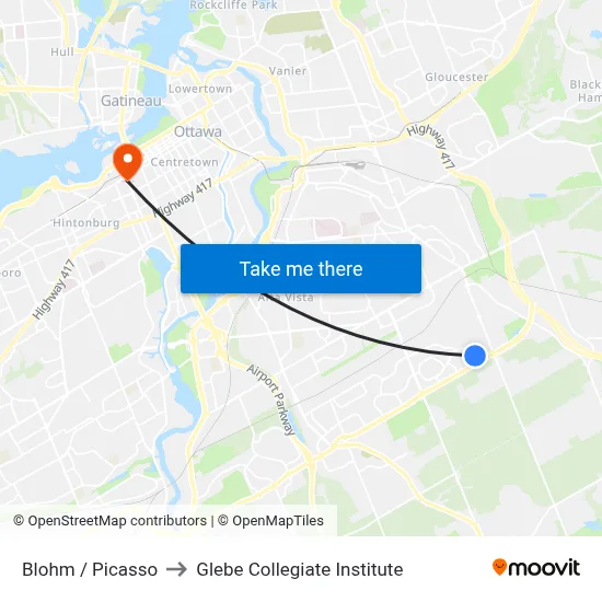 Blohm / Picasso to Glebe Collegiate Institute map