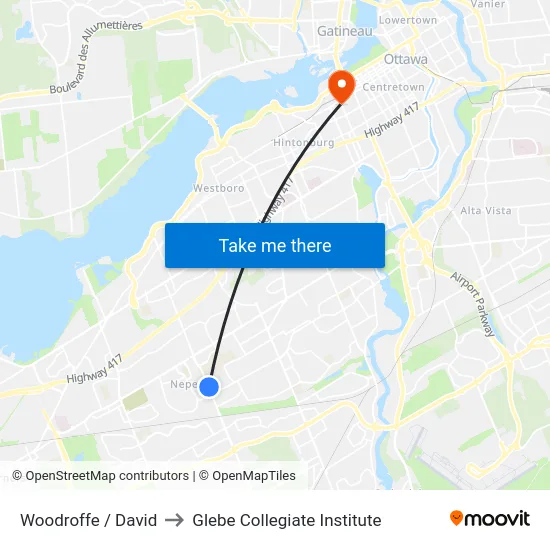 Woodroffe / David to Glebe Collegiate Institute map