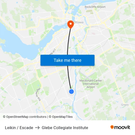 Leikin / Escade to Glebe Collegiate Institute map