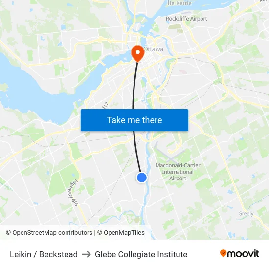 Leikin / Beckstead to Glebe Collegiate Institute map