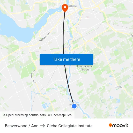 Beaverwood / Ann to Glebe Collegiate Institute map