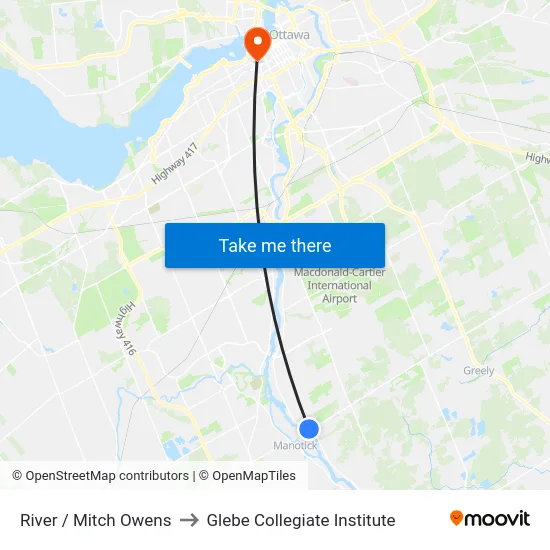 River / Mitch Owens to Glebe Collegiate Institute map